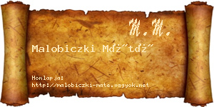 Malobiczki Máté névjegykártya