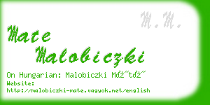 mate malobiczki business card